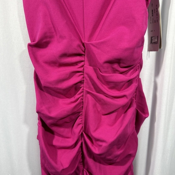 NWT‎ $385 Nicole Miller [ 4 ] Jersey Palazzo Off Shoulder Dress Very Berry - Picture 8 of 15